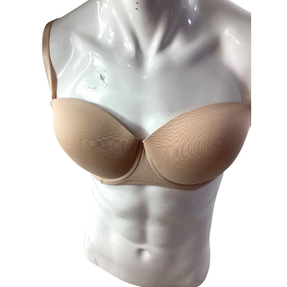 Taupe Strapless Push-Up Bra*Molded Cups*Convertible Straps*Sissy*Femboy*38D*NWOT